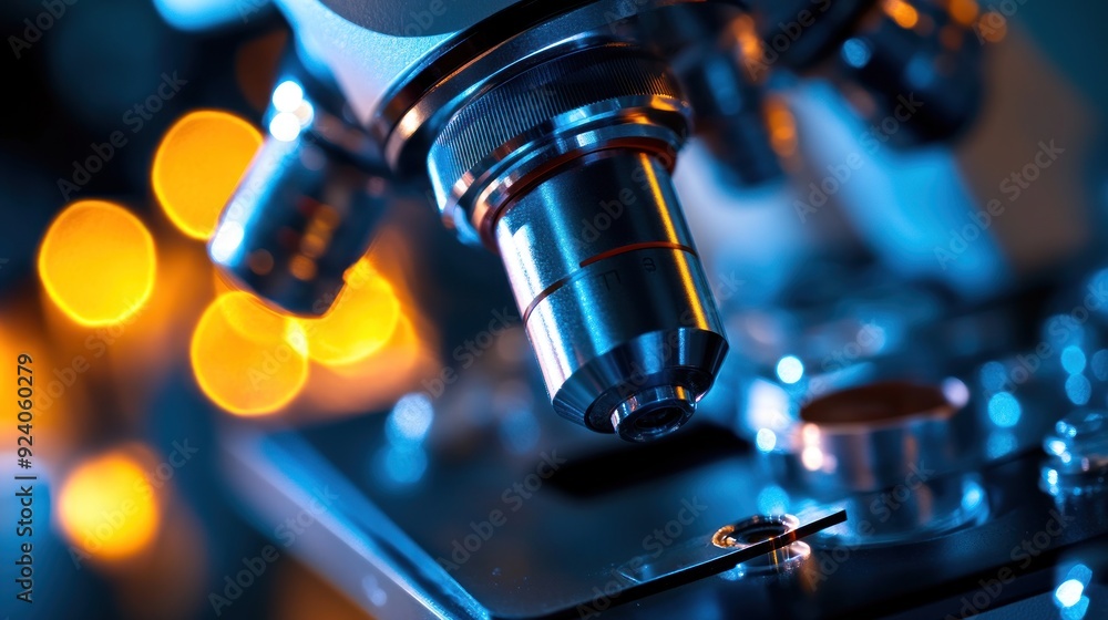 Close-up of a Microscope Lens in a Laboratory Setting Close-up of a Microscope Lens in a Laboratory Setting