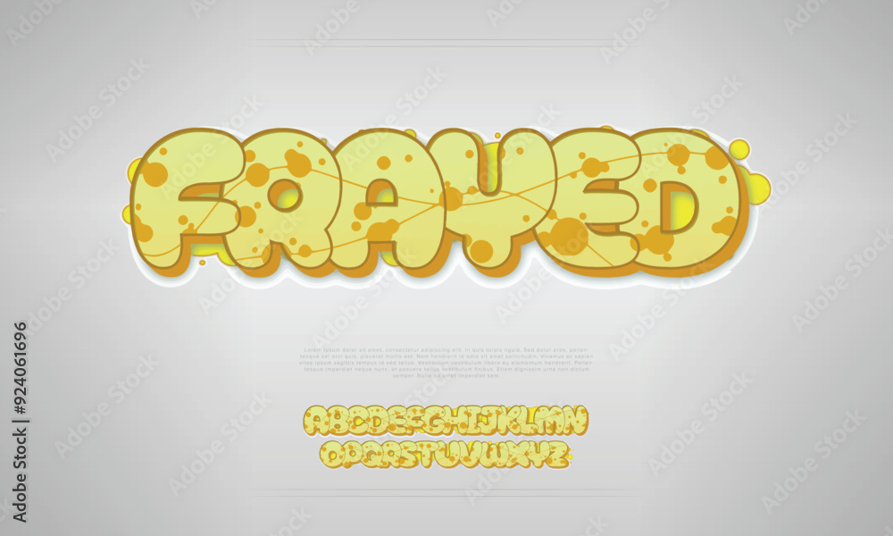 Street graffiti font. Vector set of urban typography art graffiti