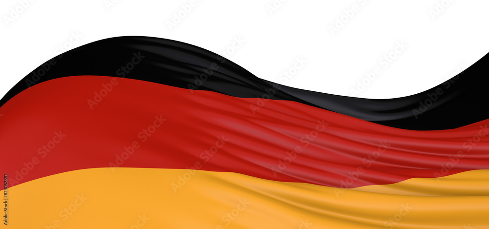 Naklejka premium A German flag billowing in the wind Germany flag proud