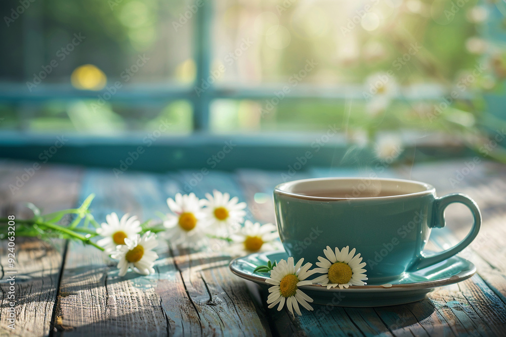 Warm Tea with Daisies in the Morning Sunlight Warm Tea with Daisies in the Morning Sunlight