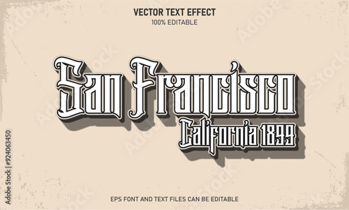 San francisco california  3d editable text effect