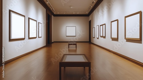 Empty Picture Frames in an Art Gallery photo