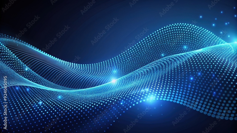 Abstract background with blue wave of dots and weave lines, blue, abstract, background, wave, dots, weave, lines, pattern, design Abstract background with blue wave of dots and weave lines, blue, abstract, background, wave, dots, weave, lines, pattern, design