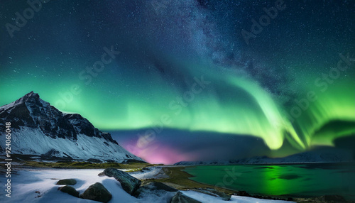 aurora over the lake