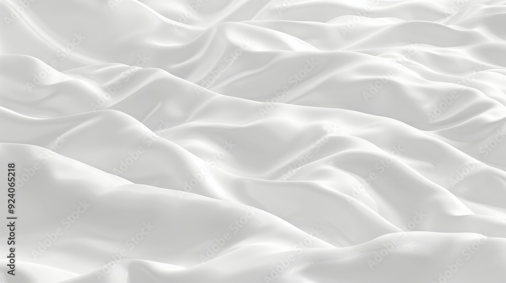 Flowing and Wrinkled White Fabric, Abstract Background with Soft Lighting and Delicate Texture Flowing and Wrinkled White Fabric, Abstract Background with Soft Lighting and Delicate Texture