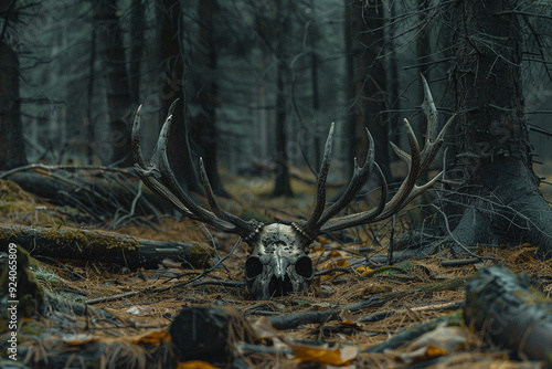 Deer Skull in the Forest