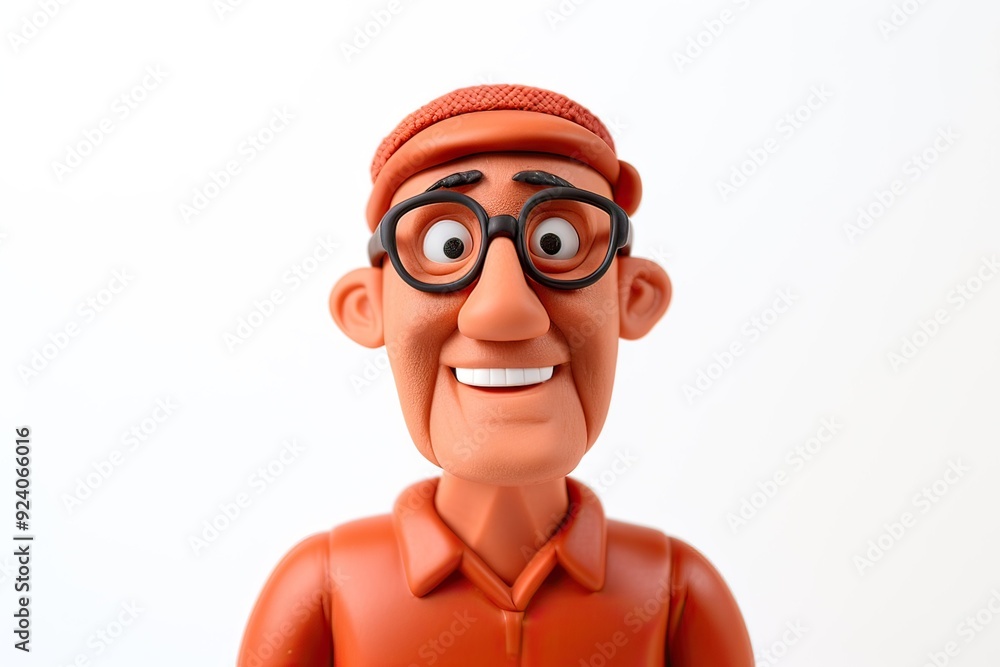 The face of a man made of plasticine, a man in glasses. Make a sculpture. The face of a man made of plasticine, a man in glasses. Make a sculpture.