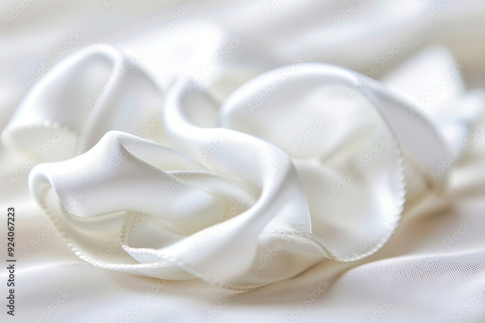 Soft White Satin Fabric Swirls, Elegant Texture Background, Wedding or Fashion Design Element Soft White Satin Fabric Swirls, Elegant Texture Background, Wedding or Fashion Design Element