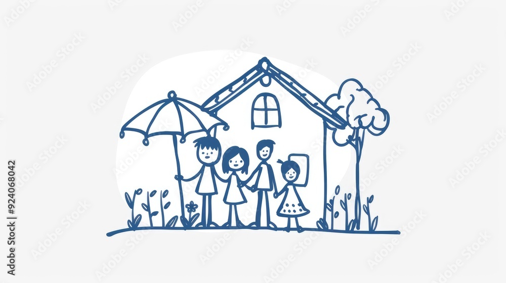 continuous line of real estate insurance.single line vector of family holding artificial roof.family insurance concept one line drawing AI generated continuous line of real estate insurance.single line vector of family holding artificial roof.family insurance concept one line drawing AI generated