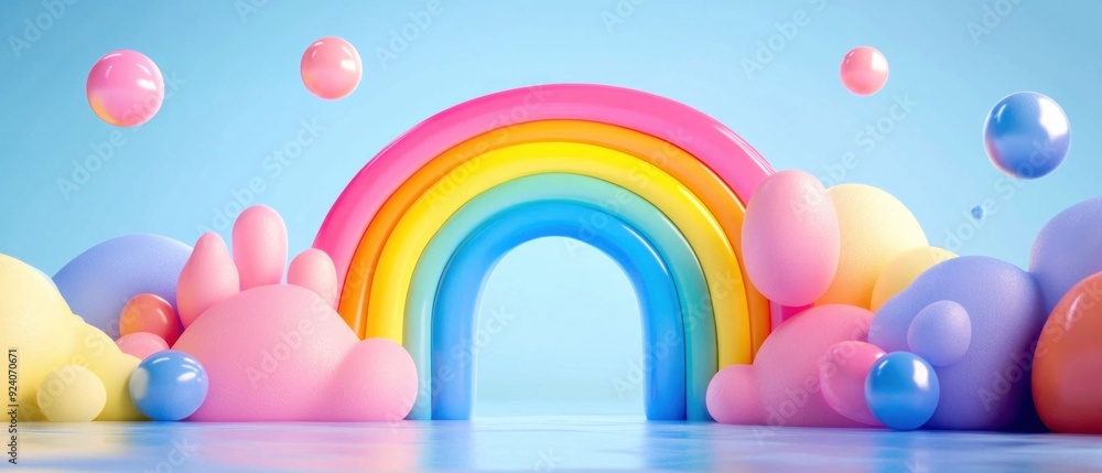 Colorful Abstract Rainbow with Bubbles Colorful Abstract Rainbow with Bubbles
