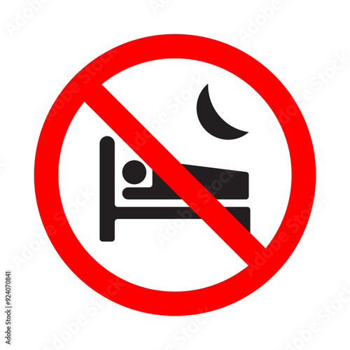 No sleeping icon vector illustration