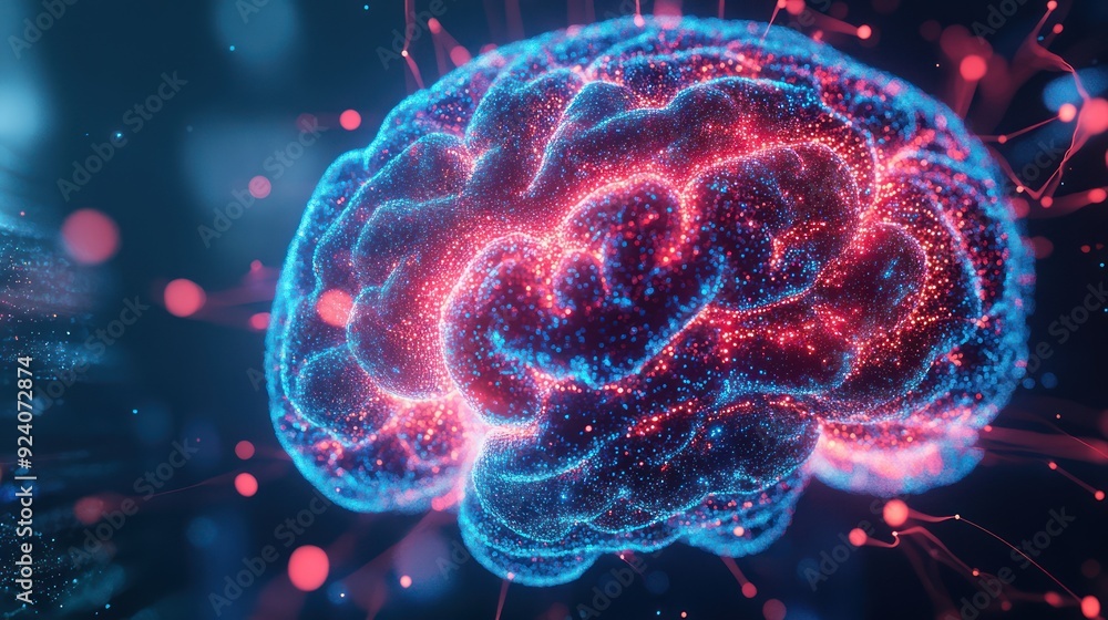 Abstract Digital Brain Illustration Abstract Digital Brain Illustration