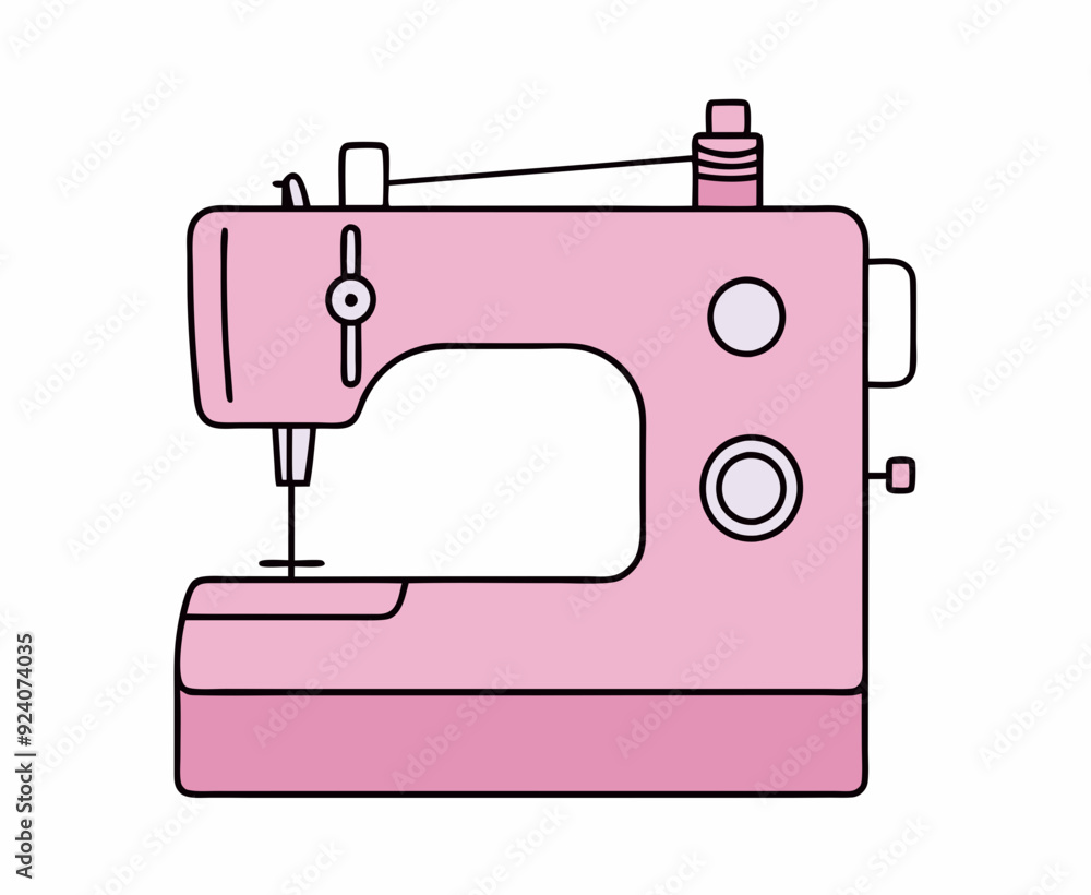 Pink electric sewing machine isolated vector illustration Pink electric sewing machine isolated vector illustration