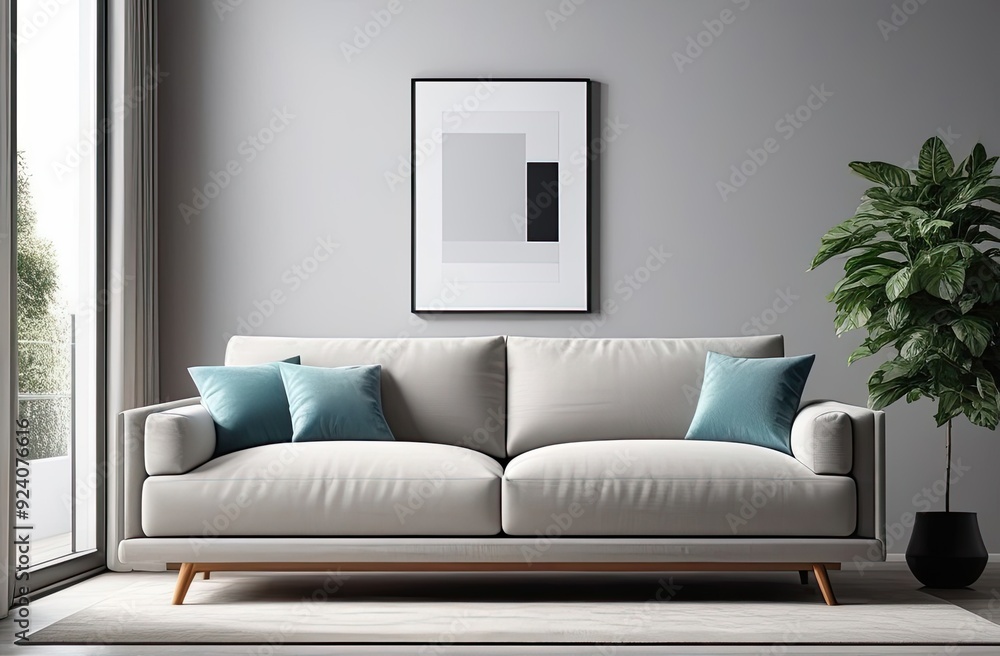 Fototapeta premium A beautifully designed modern minimalist interior.