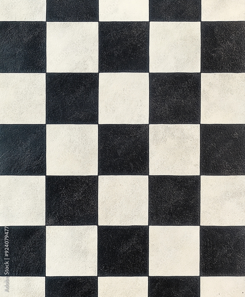 checkerboard pattern with alternating black and white squares, giving a timeless and clean look. The design includes a slight sheen on the black squares and a subtle texture to enhance the pattern’s checkerboard pattern with alternating black and white squares, giving a timeless and clean look. The design includes a slight sheen on the black squares and a subtle texture to enhance the pattern’s