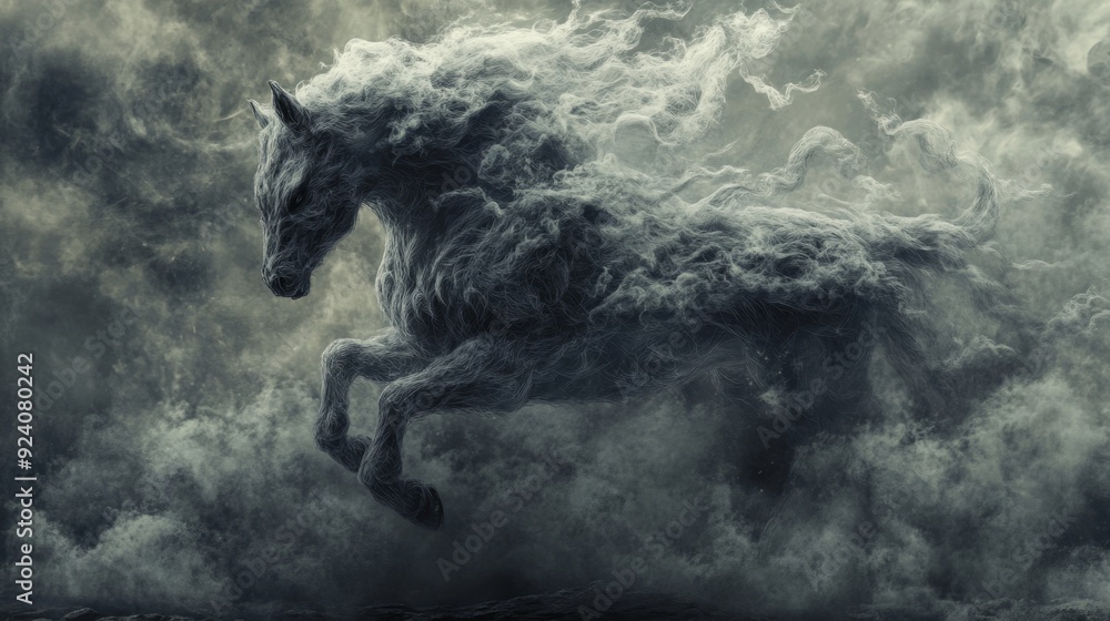 Fototapeta premium Enchanted Beasts, a collection of intricate illustrations showcasing mystical creatures in a fantastical realm, highlighting their magical essence and unique details.