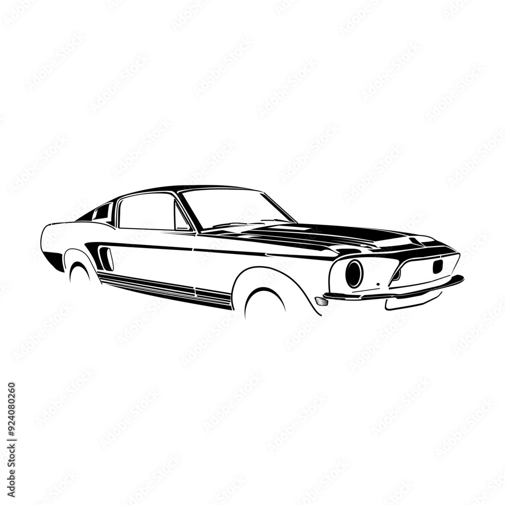 Naklejka premium Illustration car of 1968 Shelby gt500kr