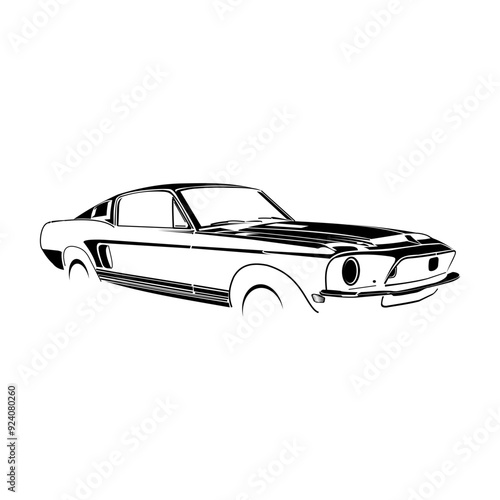 Illustration car of 1968 Shelby gt500kr