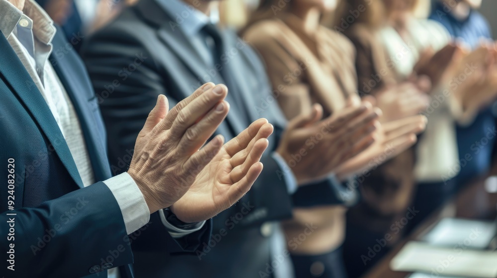 Business people clapping and shaking hands in partnership at an office meeting Handshake and collaboration among corporate team members celebrating a successful teamwork in the workplace Business people clapping and shaking hands in partnership at an office meeting Handshake and collaboration among corporate team members celebrating a successful teamwork in the workplace
