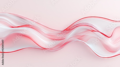  Red and white wave on light pink background with red stripes at top and bottom