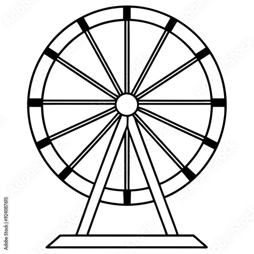 Ferris Wheel Vector Art - Detailed Drawing with SVG Files, Cricut Cut Files, Vector Clipart, T-shirt Graphics, and Vector Logo Icon