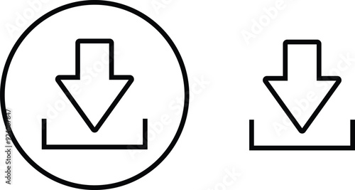 Download icons set. Black line and flat vector collection isolated on transparent background. Contains such icon as Website, Mobile, File, Folder, Cloud and more. Expanded Stroke. upload logo or mark