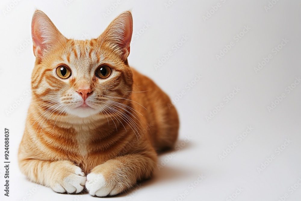 Isolated Red Cat on White Background Isolated Red Cat on White Background