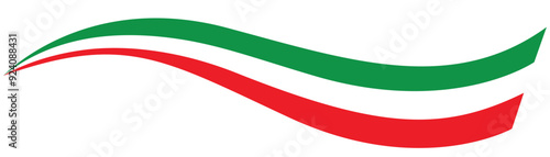 Waving flag of Italy isolated on png or transparent background,Symbol of Italy.