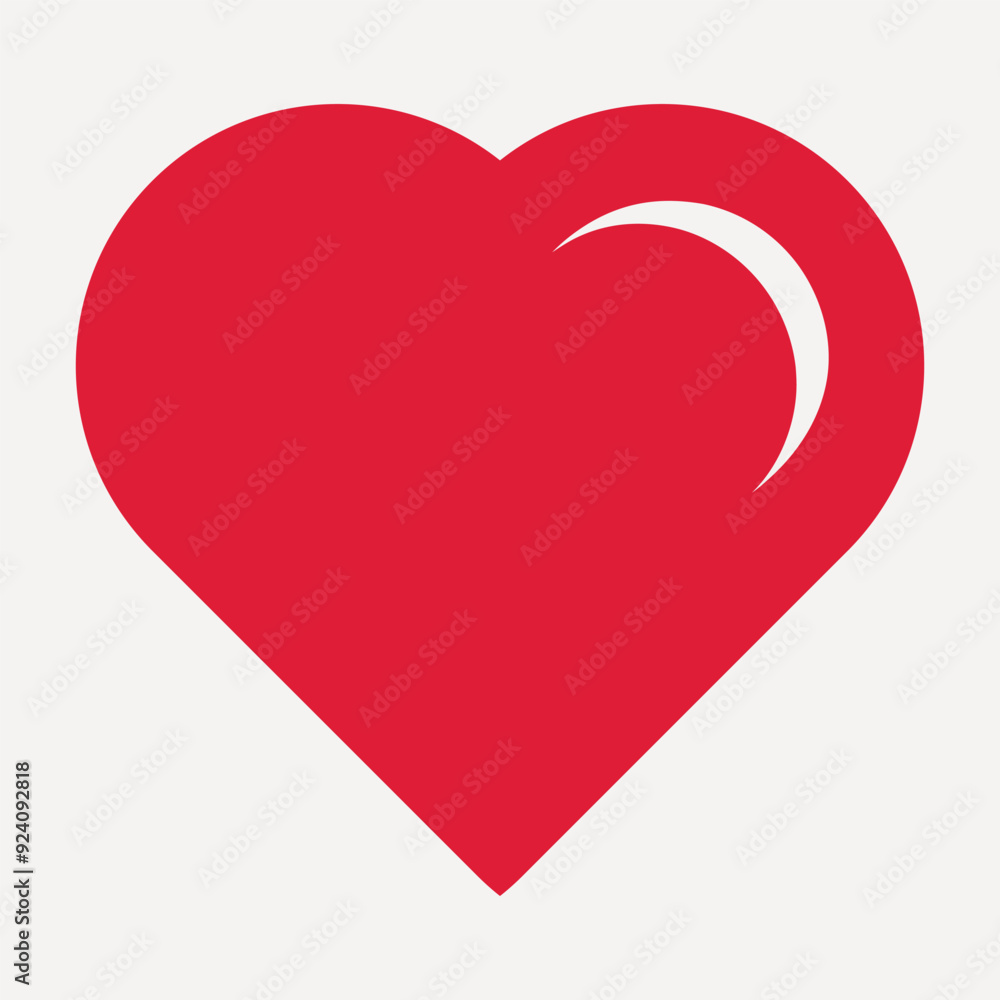 Red Simple heart. Adobe Illustrator Artwork Red Simple heart. Adobe Illustrator Artwork