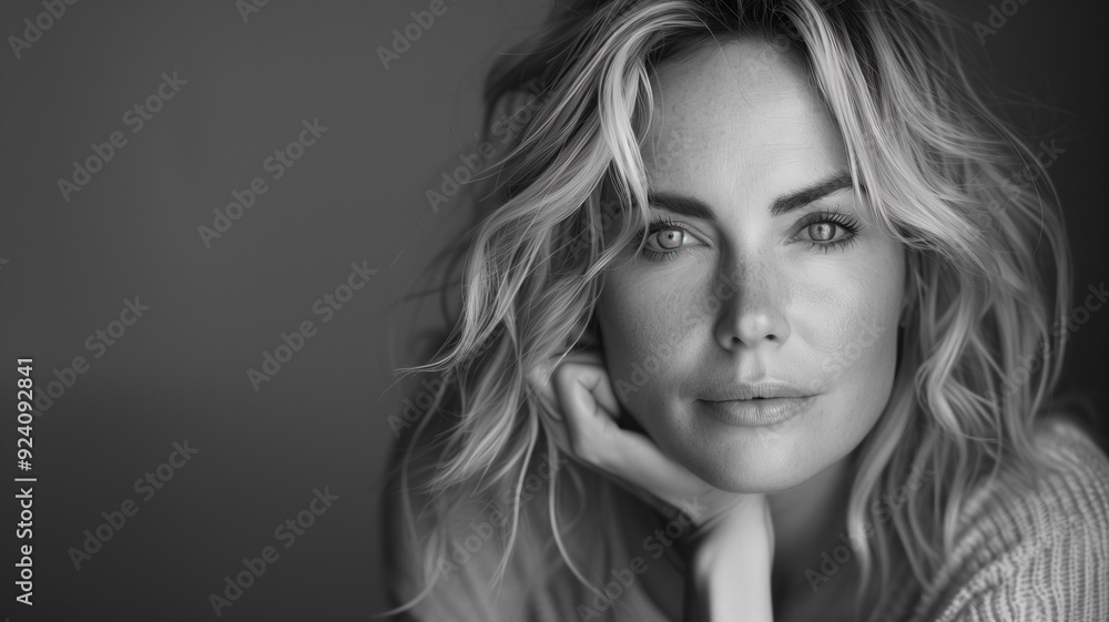 A captivating black-and-white portrait of a woman exuding elegance and confidence. The subtle details and dramatic lighting A captivating black-and-white portrait of a woman exuding elegance and confidence. The subtle details and dramatic lighting