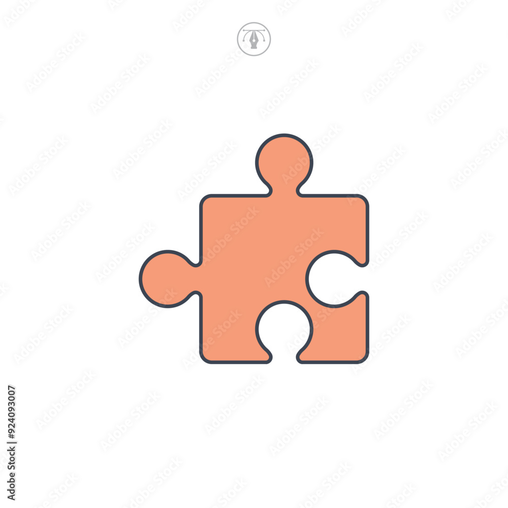 Puzzle Piece icon symbol vector illustration isolated on white background Puzzle Piece icon symbol vector illustration isolated on white background