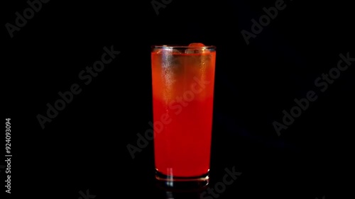 Wallpaper Mural Red Vodka Sunset blends vodka with a vibrant red citrus mix, creating a stunning and refreshing cocktail served over ice, perfect for any celebration or beach party. Torontodigital.ca