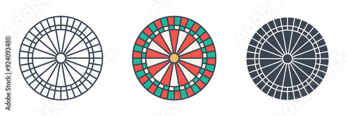 Dartboard icon symbol vector illustration isolated on white background