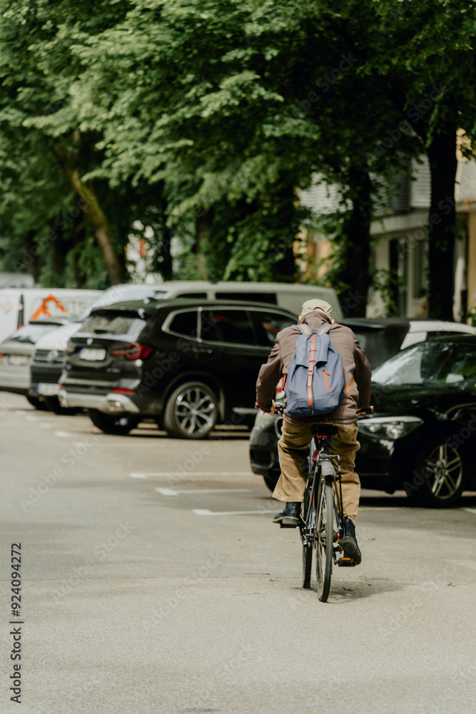 People Walking and Cycling on a Busy Street in Munich, Germany – Urban Life and City Atmosphere People Walking and Cycling on a Busy Street in Munich, Germany – Urban Life and City Atmosphere