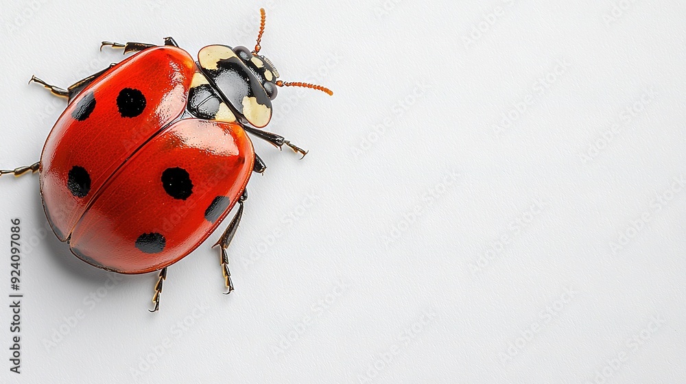 a red and black insect with a black mark on its back against a white background a red and black insect with a black mark on its back against a white background