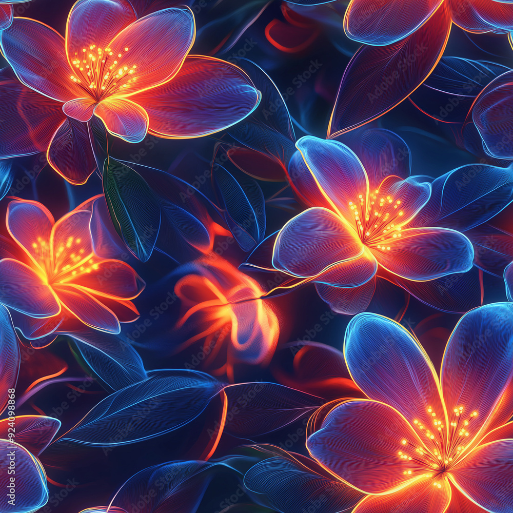 Luminous Neon Floral Patterns Radiant Geometric Botanical Art Collection Luminous Neon Floral Patterns Radiant Geometric Botanical Art Collection