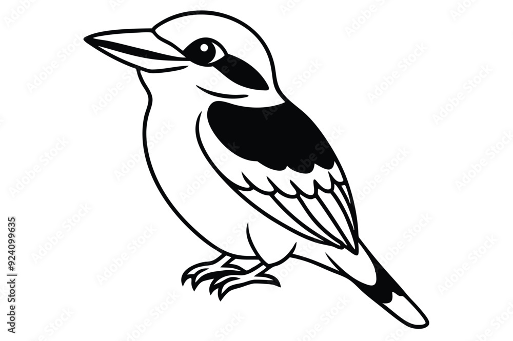 Obraz premium kookaburra silhouette vector illustration .