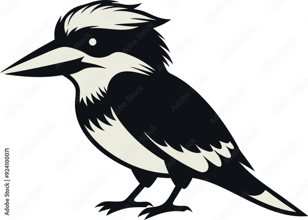 Fototapeta premium kookaburra silhouette vector illustration .