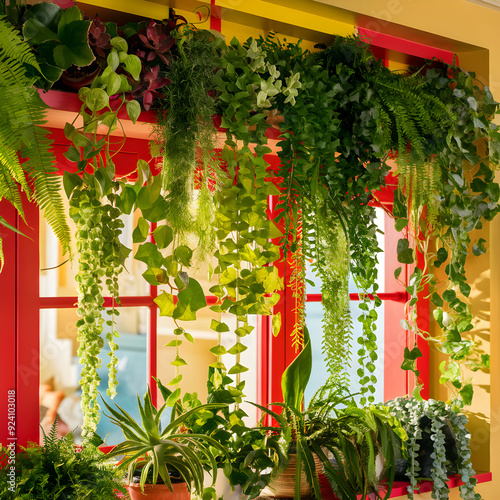 A window filled with lots of potted plants photo