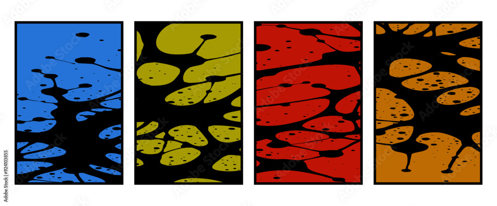 Fototapeta premium Set of 4 Abstract pattern. Illustration for printing on wall decorations. For use in graphics.