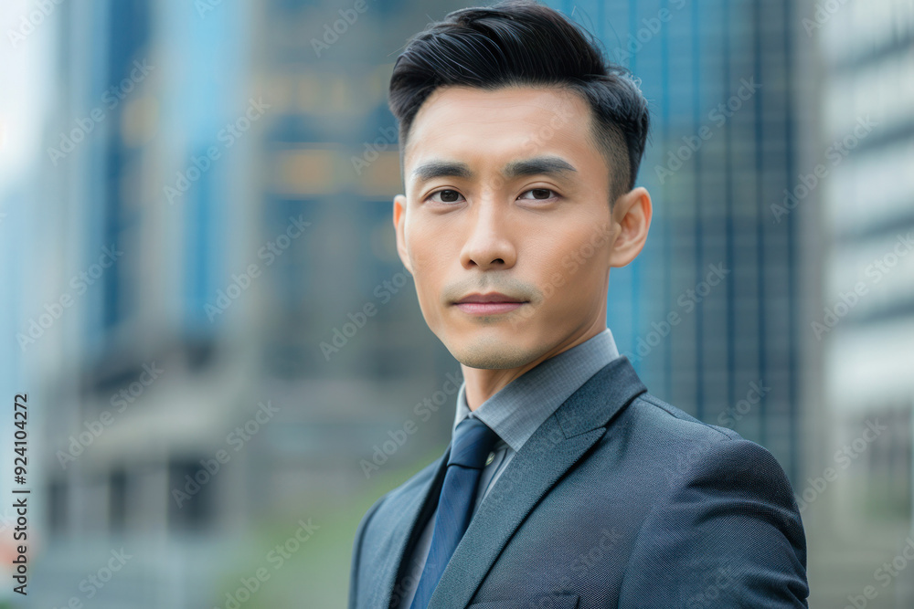 Portrait of Asian Businessman in Business District Portrait of Asian Businessman in Business District