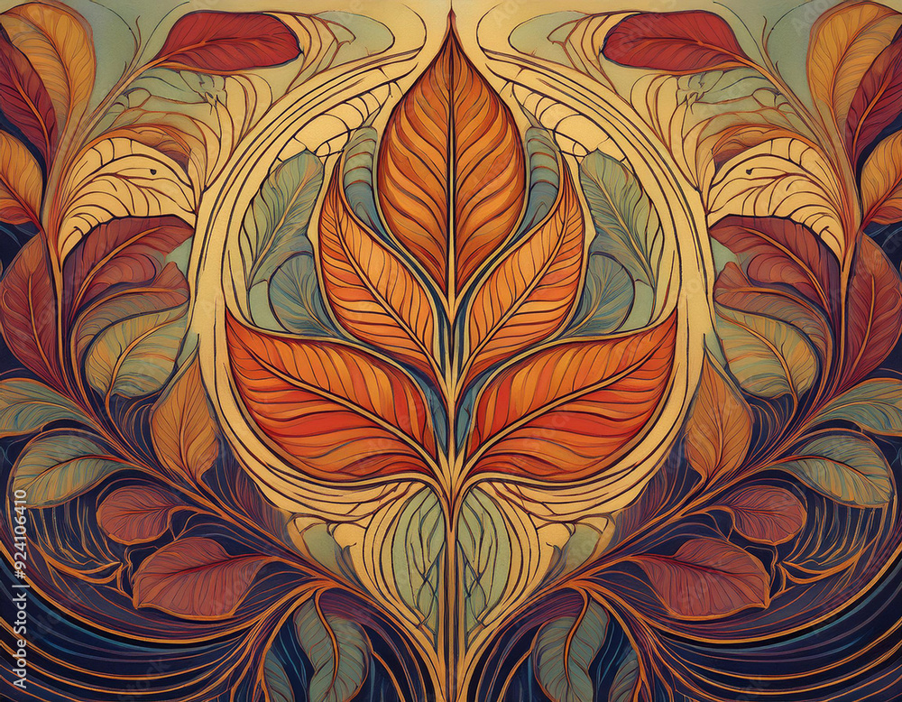 Autumn Leaf Print Pattern Repeated Single Leaf Design in Seasonal Colors Autumn Leaf Print Pattern Repeated Single Leaf Design in Seasonal Colors