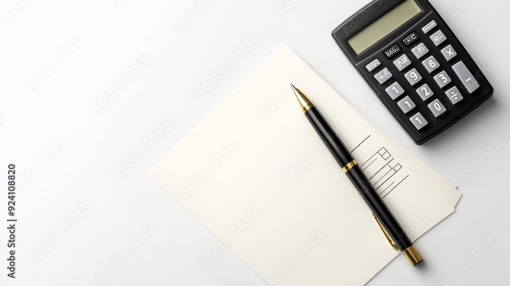image is ideal for use in content related to financial planning, business transactions, and paycheck processing. The clean, professional presentation of the blank cheque book, pen, and calculator image is ideal for use in content related to financial planning, business transactions, and paycheck processing. The clean, professional presentation of the blank cheque book, pen, and calculator