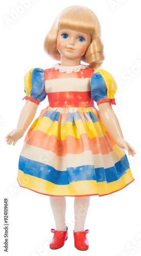 PNG Colorful vintage doll with dress