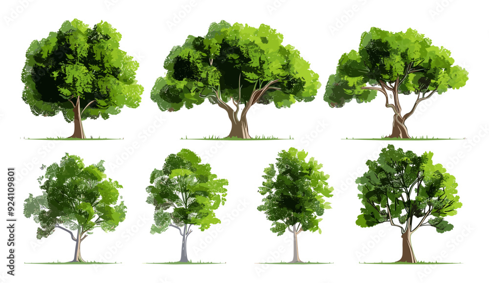 Environment Tree Designs vector illustration Environmental outside eco trees shapes collections ...