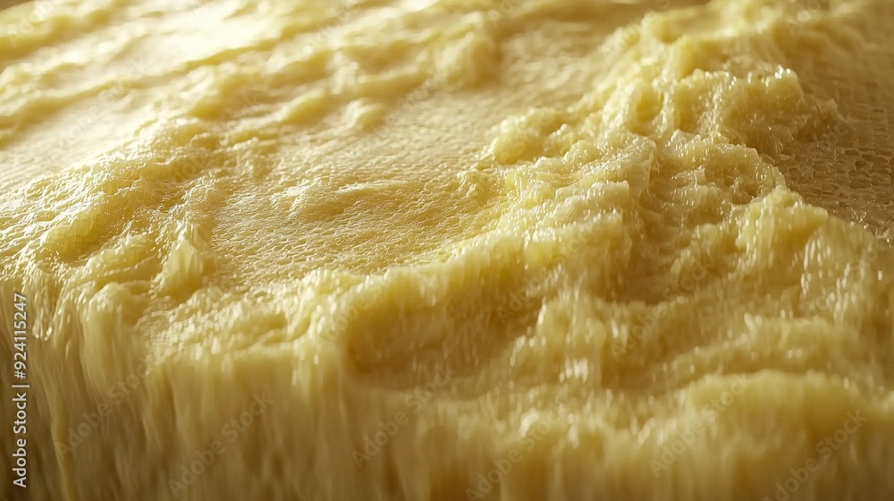 A detailed shot of a white-frosted cake atop a table A detailed shot of a white-frosted cake atop a table