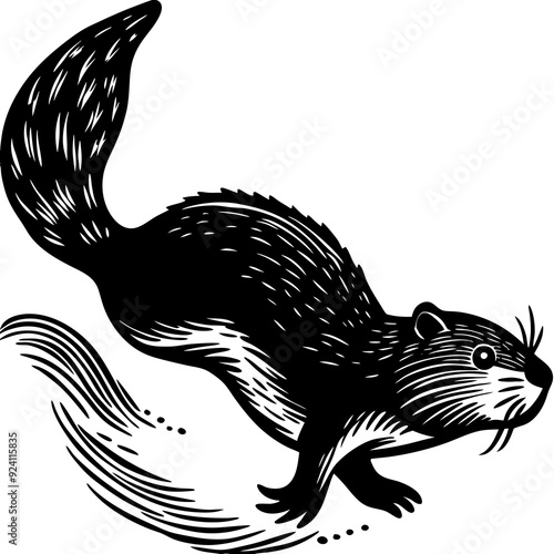 Beaver Diving raid The beaver vector art