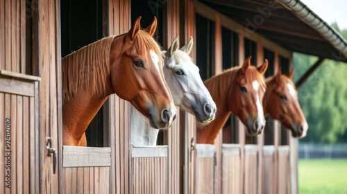 Horses in Stalls