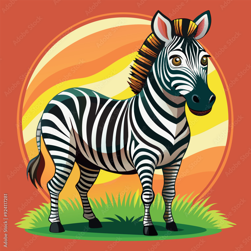 Fototapeta premium Zebra vector art illustration
