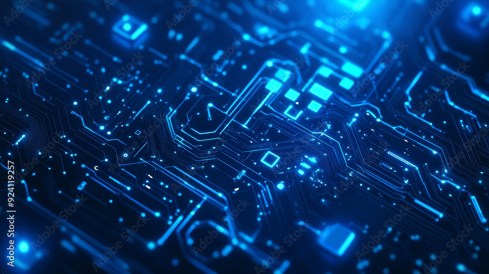 AI Chip or Processor: In the center or focal point of the scene is an AI chip or processor, rendered in a 3D low-poly wireframe style. AI Chip or Processor: In the center or focal point of the scene is an AI chip or processor, rendered in a 3D low-poly wireframe style.